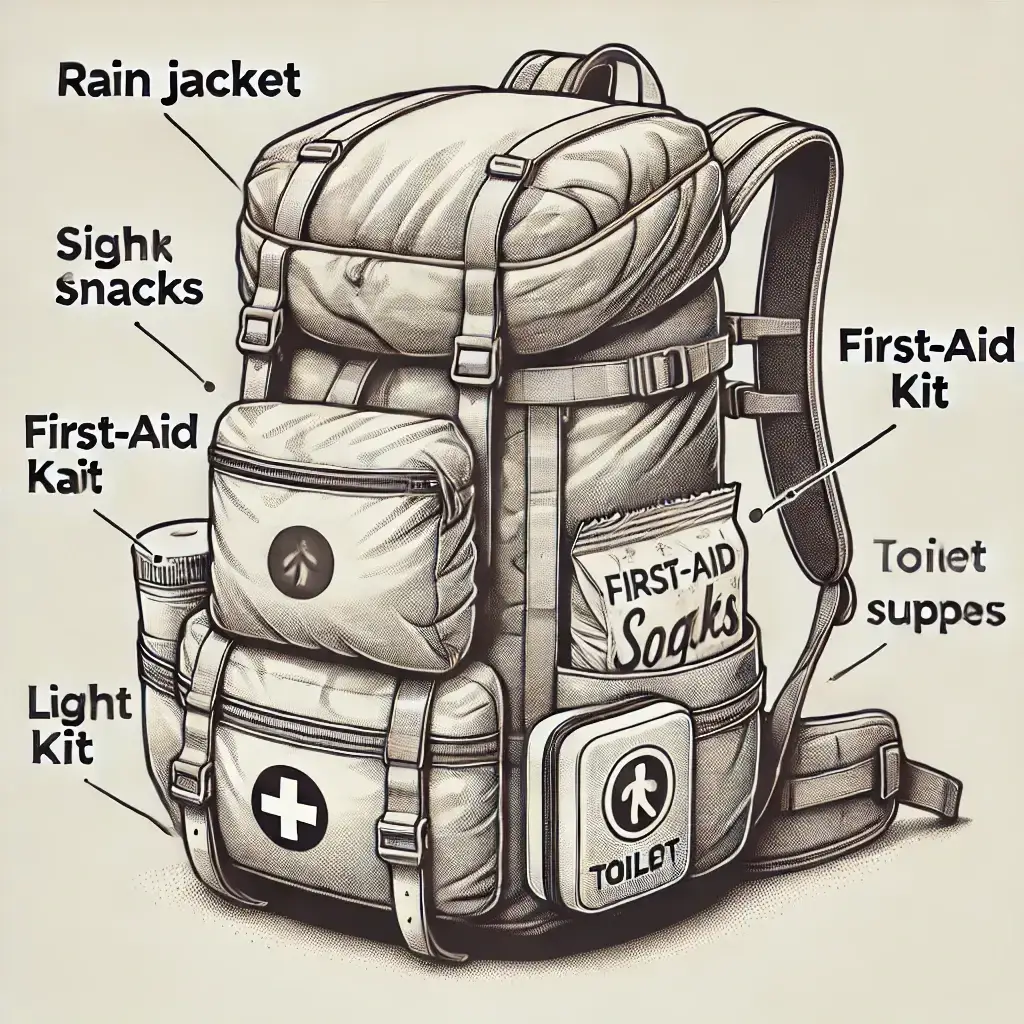 how to pack a backpack - top